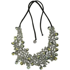 MARIA CALDERARA Crystal Statement Necklace Women GREEN Necklaces